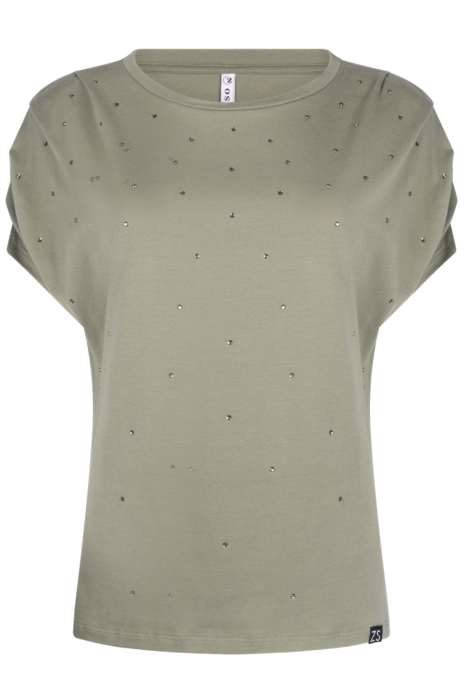 T SHIRT WITH STUDS 241 STAR 1250 GREEN