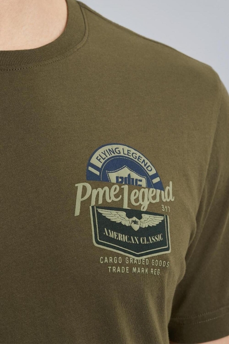 PME legend groene heren t-shirt | Close up
