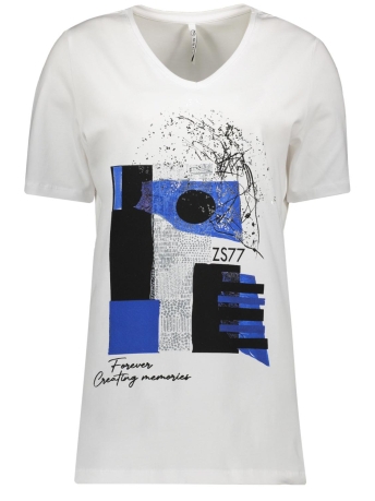 Zoso T-shirt LINDSEY 242 0016/1010 WHITE/STRONG BLUE