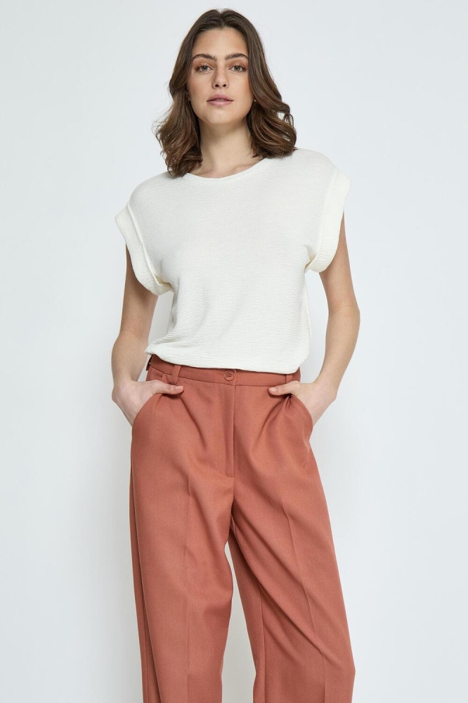 AVERLY WIDE CUFF T SHIRT PC7860 0011 GARDENIA