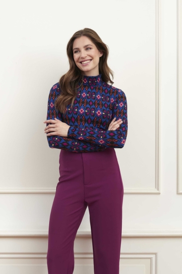 Lofty Manner T-shirt TOP FLORIEN PL19 211 blue stars print