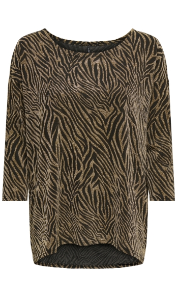 ONLSHINY 3/4 TOP CS JRS 15339980 BLACK/ZEBRA GOLD