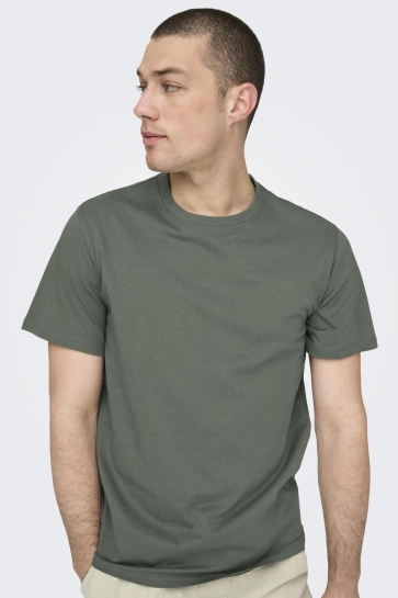 Only & Sons T-shirt ONSMAX LIFE SS STITCH TEE NOOS 22025208 CASTOR GRAY