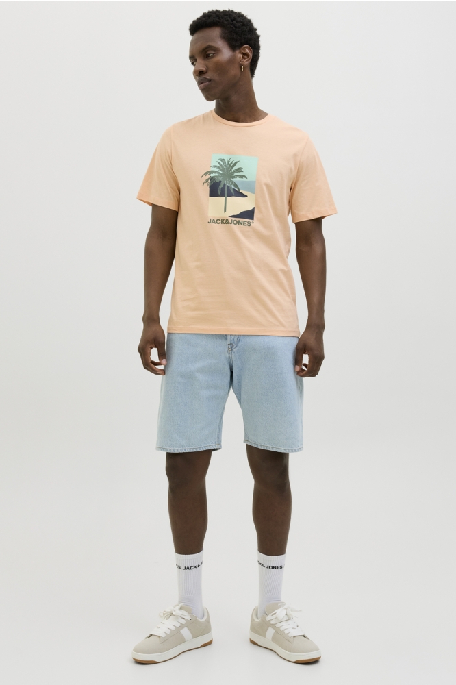 JJBARBADOS TEE SS CREW NECK 12269416 PEACH PARFAIT