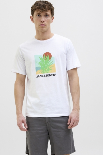 Jack & Jones T-shirt JJBARBADOS TEE SS CREW NECK 12269416 WHITE