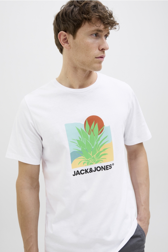 Jack & Jones witte heren t-shirt | Close up