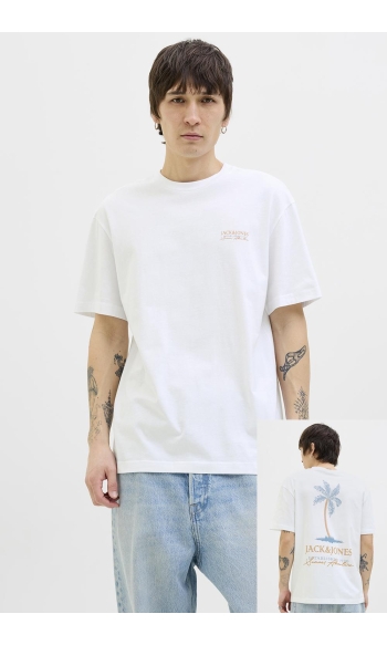JJSUMMER VIBES TEE SS CREW NECK 12269372 WHITE