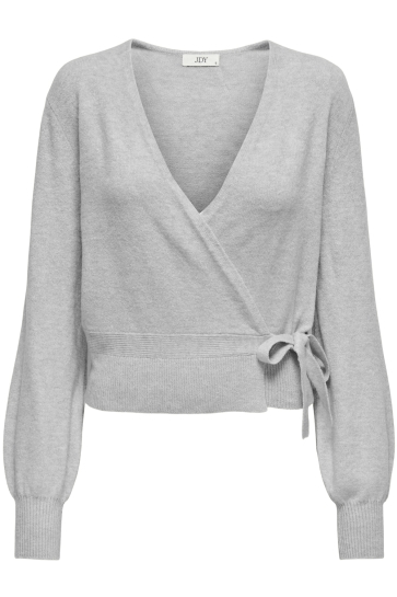 Jacqueline de Yong Vest JDYLUMI LIFE L/S WRAP CARDIGAN KNT 15339001 Light Grey Melange