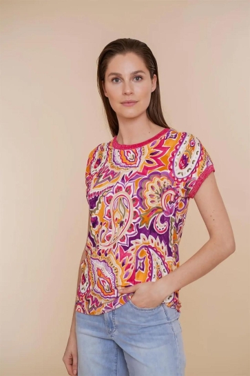 Geisha T-shirt SARAH TRICOT T SHIRT 42342 60 000380 PURPLE/RED