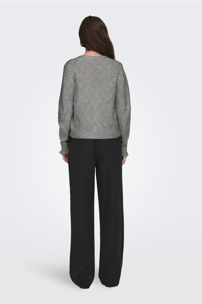 Jacqueline de Yong grijze dames vest | Model achteraanzicht