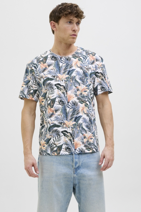 Jack & Jones witte heren t-shirt | Model vooraanzicht