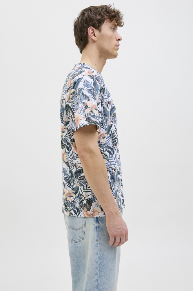 Jack & Jones witte heren t-shirt | Model zijaanzicht