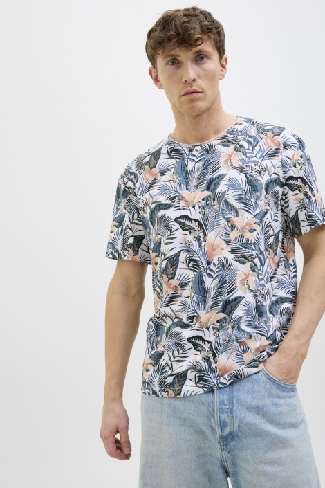 Jack & Jones witte heren t-shirt | Model vooraanzicht