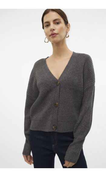 VMLEA LS V-NECK CUFF CARDIGAN NOOS 10249632 ASPHALT /PHANTOM