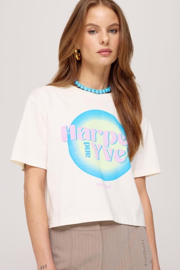 Harper & Yve T-shirt HOTSTUFF SS CROPPED SS25Y308 101 ecru