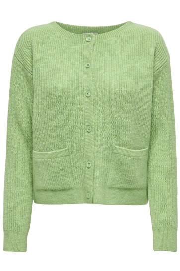 Jacqueline de Yong Vest JDYHAYDEN L/S O-NECK POCKET CARDI K 15341238 SUMMER GREEN