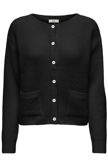 Jacqueline de Yong Vest JDYHAYDEN L/S O-NECK POCKET CARDI KNT 15341238 BLACK