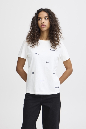 Ichi T-shirt IHCAMINO SS22 20121469 114201 CLOUD DANCER