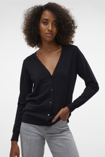 Vero Moda Vest VMSILJE LS V-NECK CARDIGAN GA NOOS 10320456 BLACK