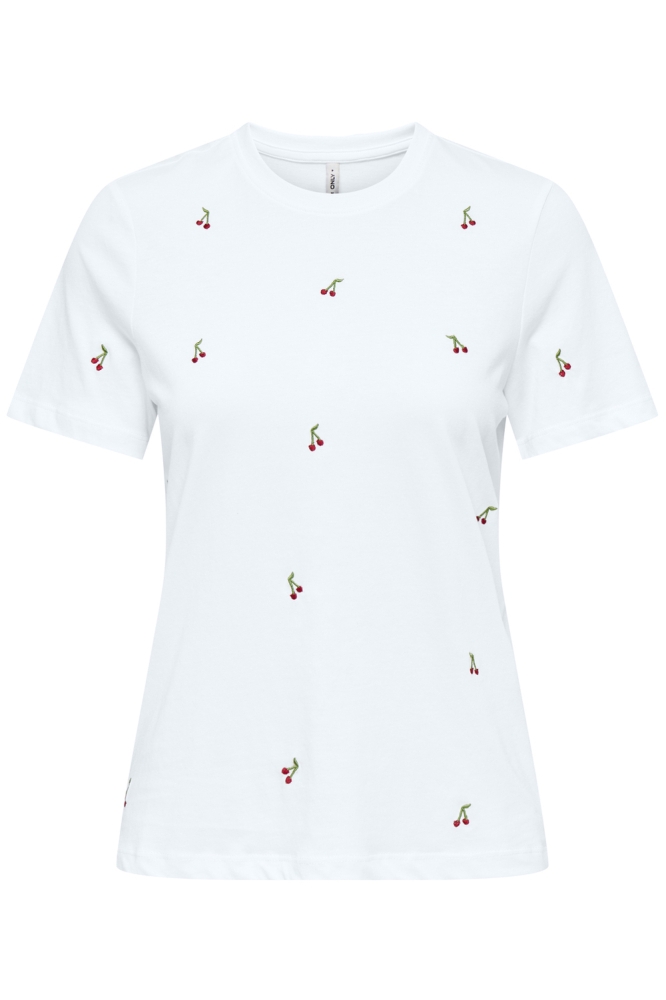 Only witte dames t-shirt | Vooraanzicht