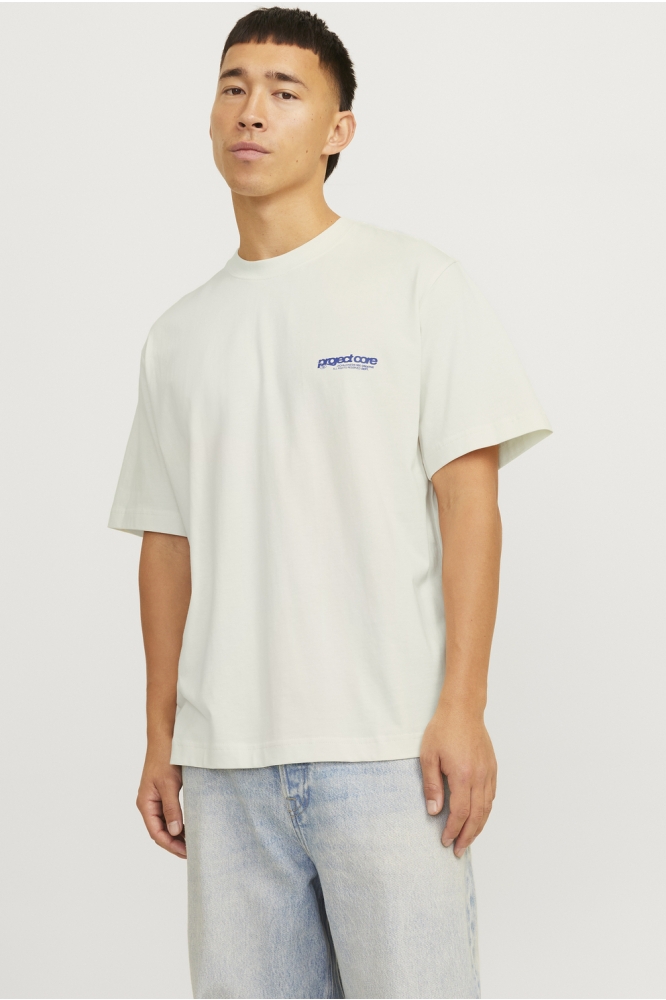 Jack & Jones beige heren t-shirt | Model vooraanzicht