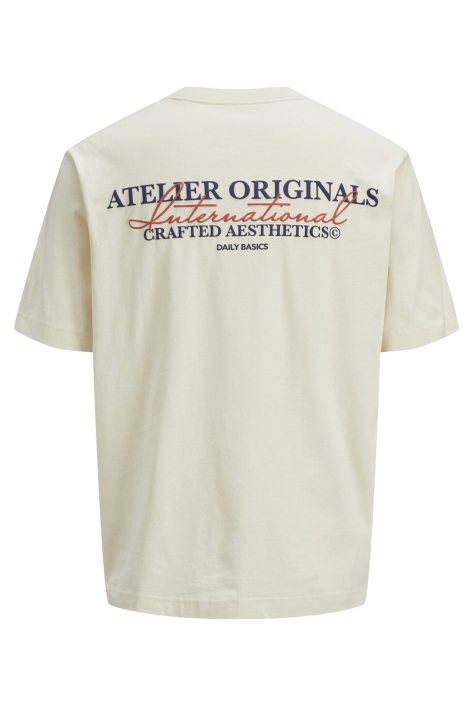 Jack & Jones ecru heren t-shirt | Achteraanzicht