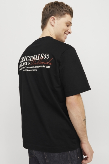 Jack & Jones T-shirt JORISLINGTON TYPE TEE SS CREW NECK 12273640 BLACK