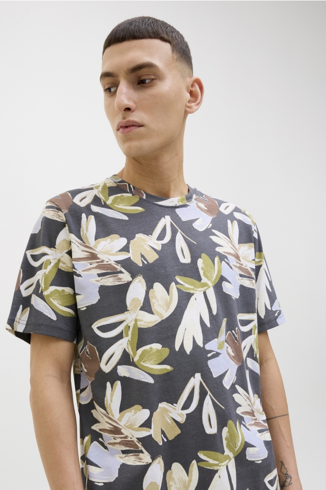 Jack & Jones grijze heren t-shirt | Close up
