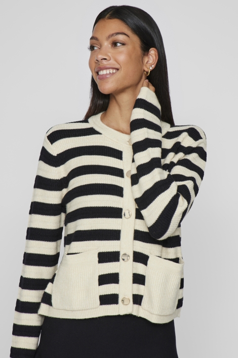 Vila beige dames vest | Close up