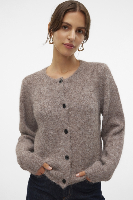 Vero Moda bruine dames vest | Model vooraanzicht