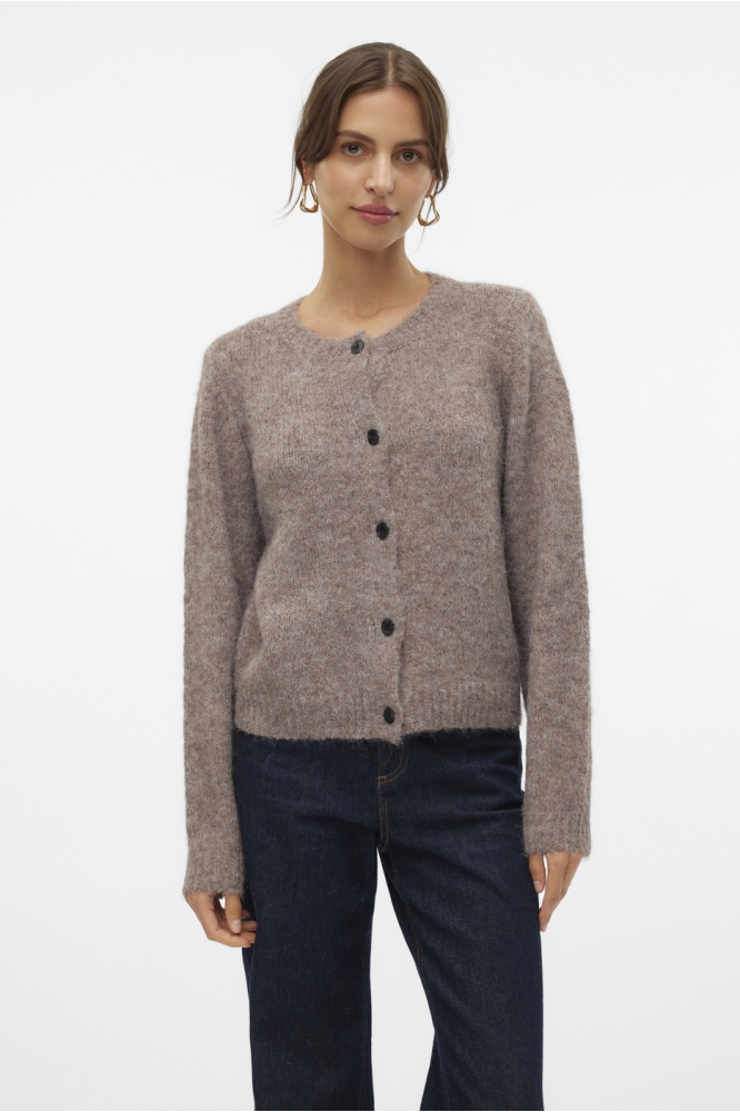 Vero Moda bruine dames vest | Model vooraanzicht