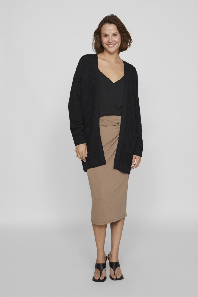 Vila zwarte dames vest | Model vooraanzicht