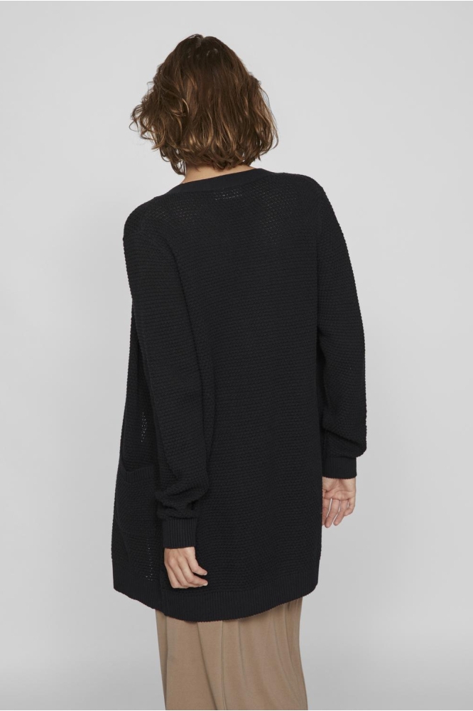 Vila zwarte dames vest | Model achteraanzicht