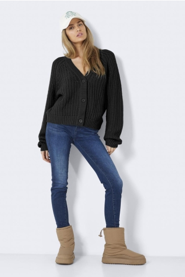 Noisy may Vest NMCHARLIE L/S V-NECK KNIT CARDIGAN 27023811 Black
