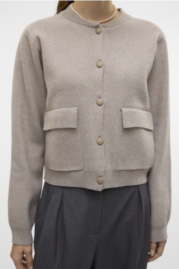 Vero Moda Vest VMAPPLE LS O-NECK BOMBER CARDIGAN G 10326231 Moon Rock
