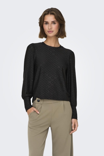 Jacqueline de Yong Blouse JDYCATHINKA L/S BELLSLEEVE TOP JRS 15320573 BLACK