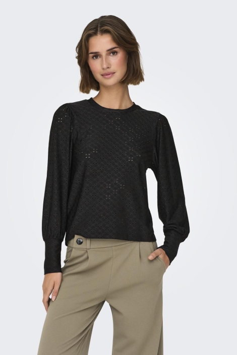 Jacqueline de Yong zwarte dames blouse | Model vooraanzicht