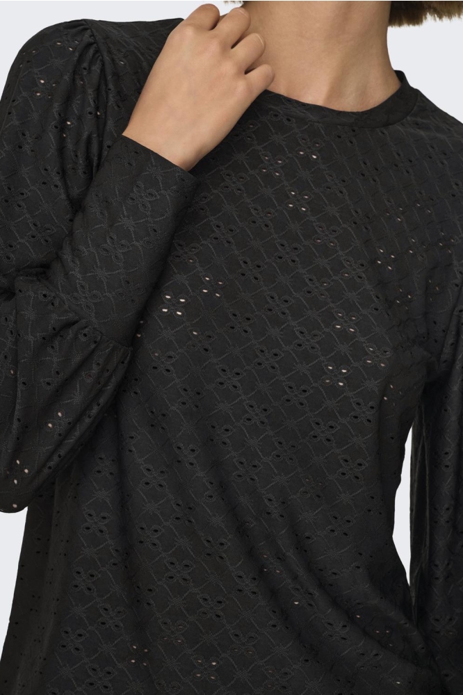 Jacqueline de Yong zwarte dames blouse | Close up
