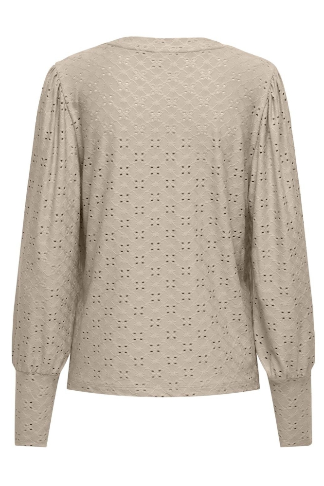 Jacqueline de Yong beige dames blouse | Achteraanzicht