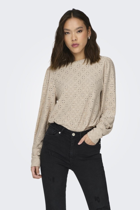 Jacqueline de Yong beige dames blouse | 