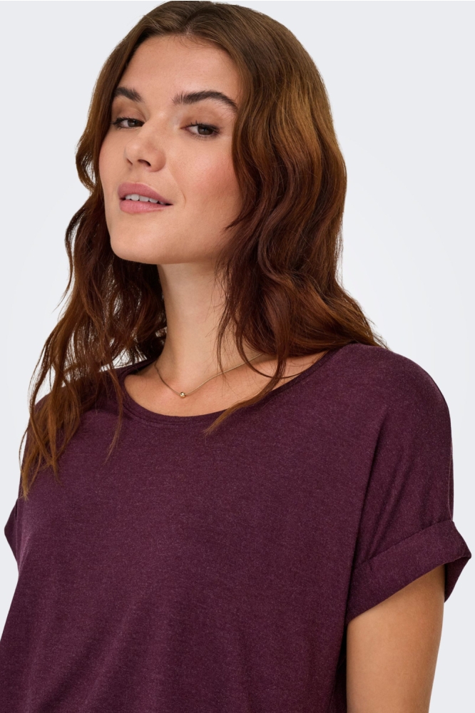 Only bordeaux dames t-shirt | Close up