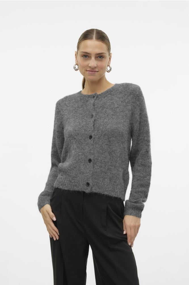 Vero Moda grijze dames vest | Model vooraanzicht
