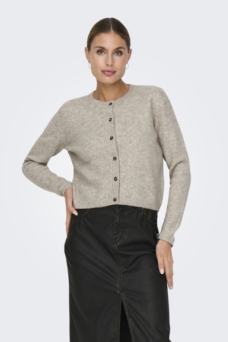 Jacqueline de Yong ecru dames vest | Model vooraanzicht