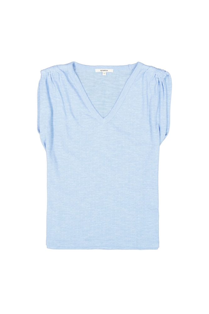 Garcia blauwe dames top | Vooraanzicht