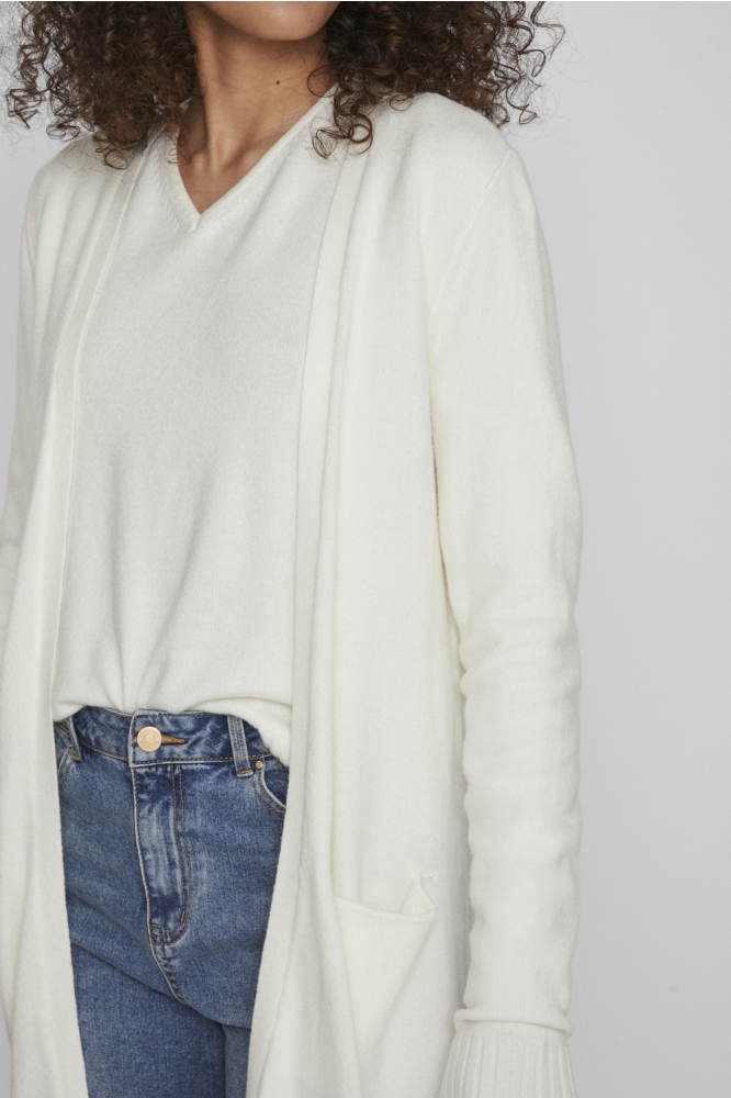 Vila ecru dames vest | Close up