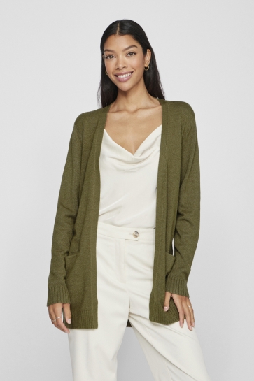 Vila Vest VIRIL OPEN L/S KNIT CARDIGAN - NOOS 14044041 CAPULET OLIVE/DARK MELANGE