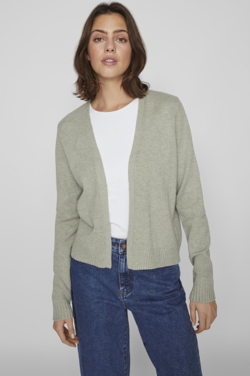 Vila Vest VIRIL SHORT L/S KNIT CARDIGAN-NOOS 14060800 OIL GREEN/MELANGE
