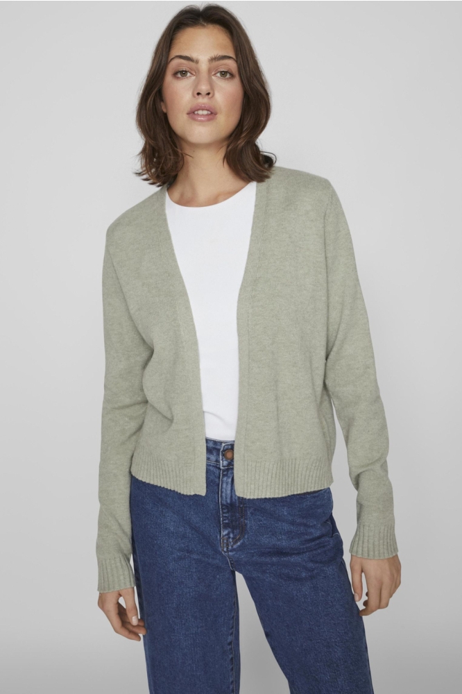 Vila groene dames vest | Model vooraanzicht
