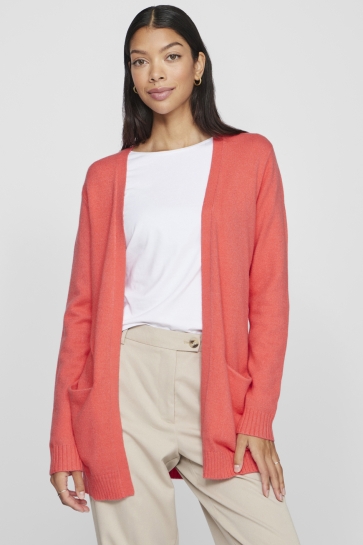 Vila Vest VIRIL OPEN L/S KNIT CARDIGAN - NOOS 14044041 DUBARRY/DARK MELANGE