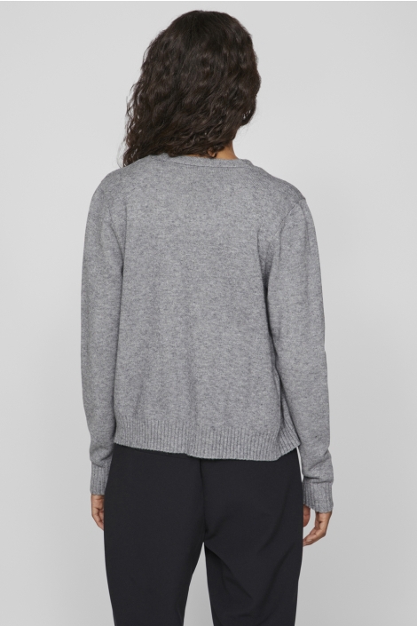 Vila grijze dames vest | Model achteraanzicht